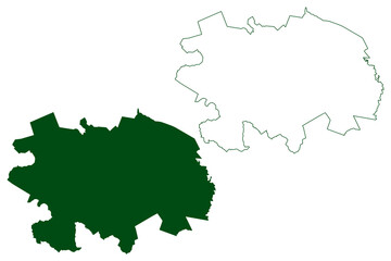 Obraz premium Valle de Zaragoza municipality (Free and Sovereign State of Chihuahua, Mexico, United Mexican States) map vector illustration, scribble sketch Valle de Zaragoza map