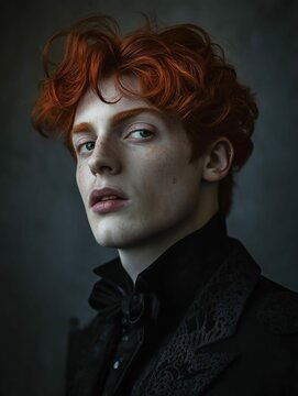 Dramatic Portrait of Young Ginger Man