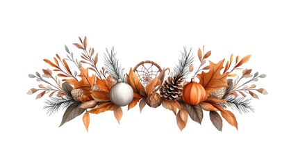 Obraz premium Beautiful autumn decor featuring leaves pumpkins and natural elements for seasonal home decoration inspiration