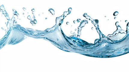 A dynamic splash of clear water, showcasing fluid movement and vibrant reflections, emphasizing freshness and vitality.