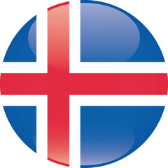 Obraz premium Sphere shaped national flag of the European country of ICELAND