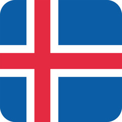 Obraz premium Button shaped national flag of the European country of ICELAND