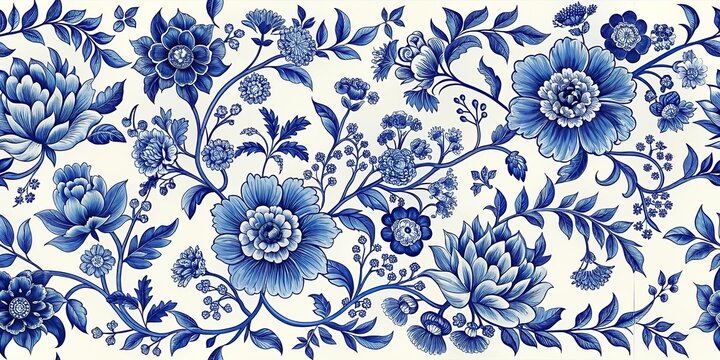 Chinoiserie pattern with floral motif