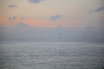 Fototapeta premium Hengsha Island, Shanghai - Sunset view on the sea