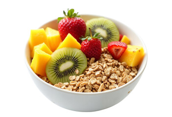 bowl of muesli with fruits