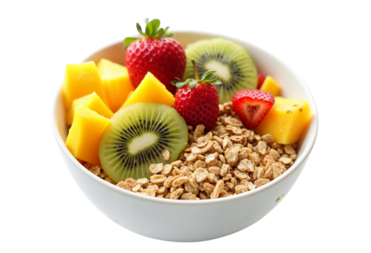 bowl of muesli with fruits