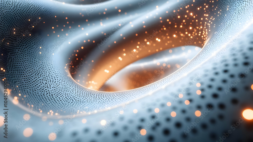 Poster 3d time warped investment portal concept with miniature wormhole structure visualizing future market