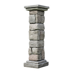 Stone column. Isolated on transparent background.