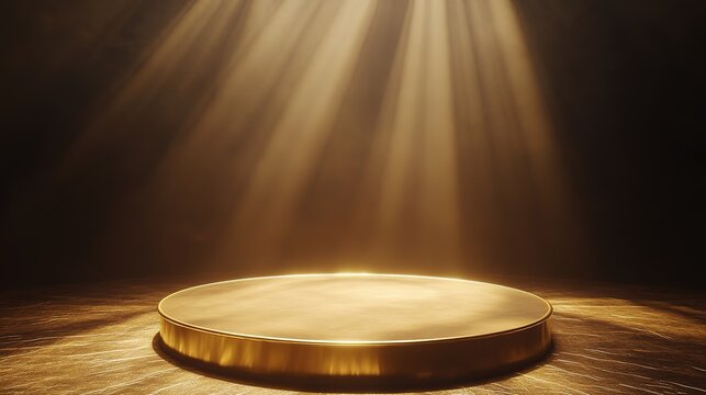 Award stage golden product podium display copy space background success achievement celebration victory recognition event competition honor winner spotlight glamour spotlight elegance prestigious 