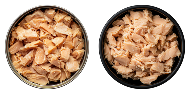 Canned Tunas, Isolated on Transparent Background, Perfect for Nutrition Guides, Salad Recipes, and Product Packaging Designs