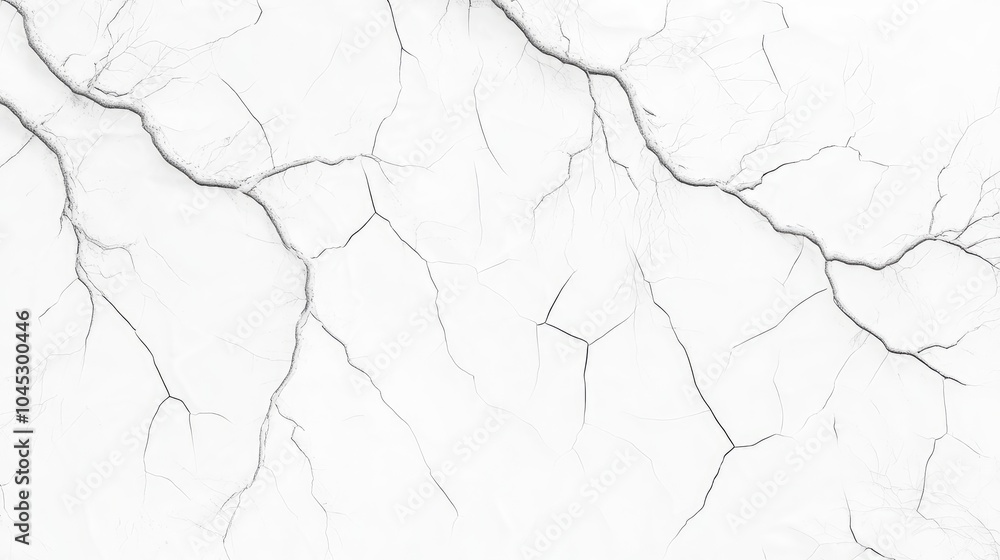 Poster a textured abstract background with fine cracks and lines on a white surface.