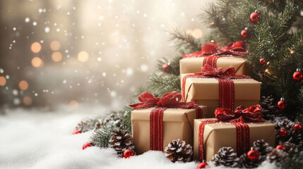 christmas tree with gift boxes