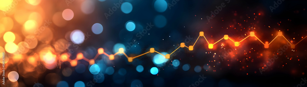 Poster business graph rising abstract background bokeh lights digital art | visualize business growth succe