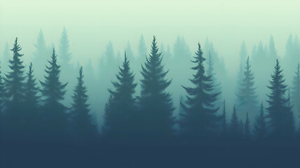 Fototapeta premium A soft gradient forest background transitioning from deep forest green to pale moss, giving the feel of a peaceful and quiet forest