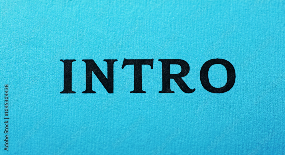 Poster text graphic displaying intro in bold typography on a blue background for creative presentations and