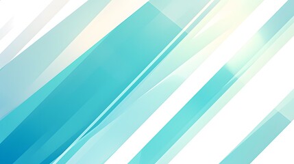 Obraz premium A minimalist design featuring bold diagonal stripes in alternating shades of mint green and white, creating a modern and clean effect.
