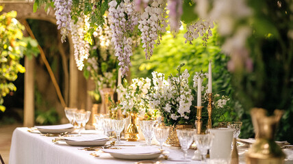 Cottage wedding decoration in the countryside, floral decor and event celebration, flowers, wedding aisle, wedding cake and tablescape, English country style idea