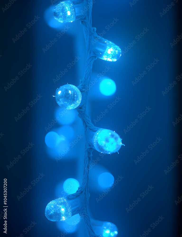 Aufkleber Vibrant blue glittering lights on a vintage backdrop create a visually captivating scene with subtle image blur.