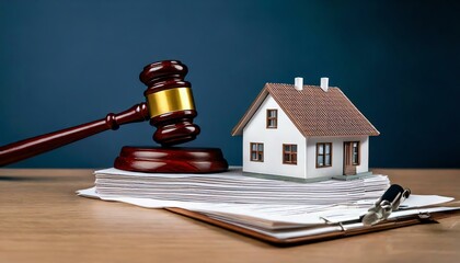 Law and real estate concept with gavel.