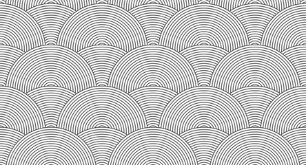 Fish scale abstract line background pattern seamless vector modern graphic decoration, motif ornate tile lace backdrop traditional fabric print, repeated tracery strokes stripe texture image clip art  © vladwel