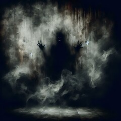 Fototapeta premium Haunting Skull in Smoky Abyss 