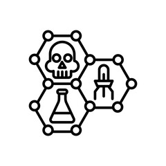 Nanotechnology Outline Icon, Vector illustration
