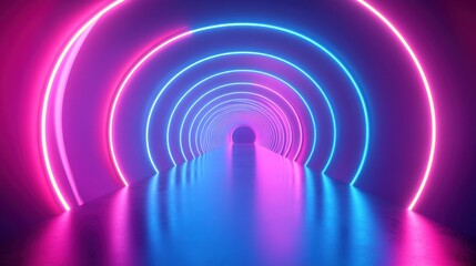 Naklejka premium Vaporwave neon background, blending retro-futuristic neon lights with 80s-inspired colors.