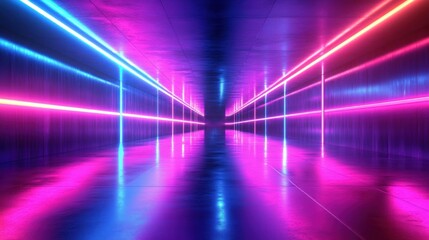 Fototapeta premium Vaporwave neon background, blending retro-futuristic neon lights with 80s-inspired colors.
