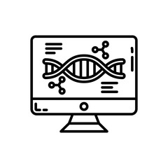 DNA Computing Outline Icon, Vector illustration