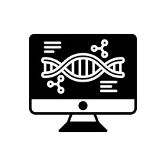DNA Computing Glyph Icon, Vector illustration
