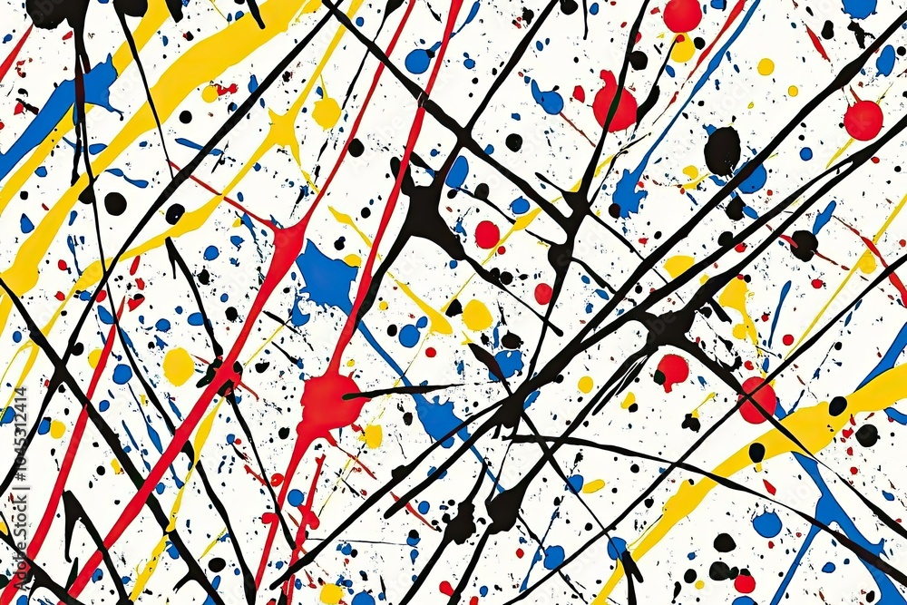 Poster abstract colorful paint splatter with vibrant dynamic