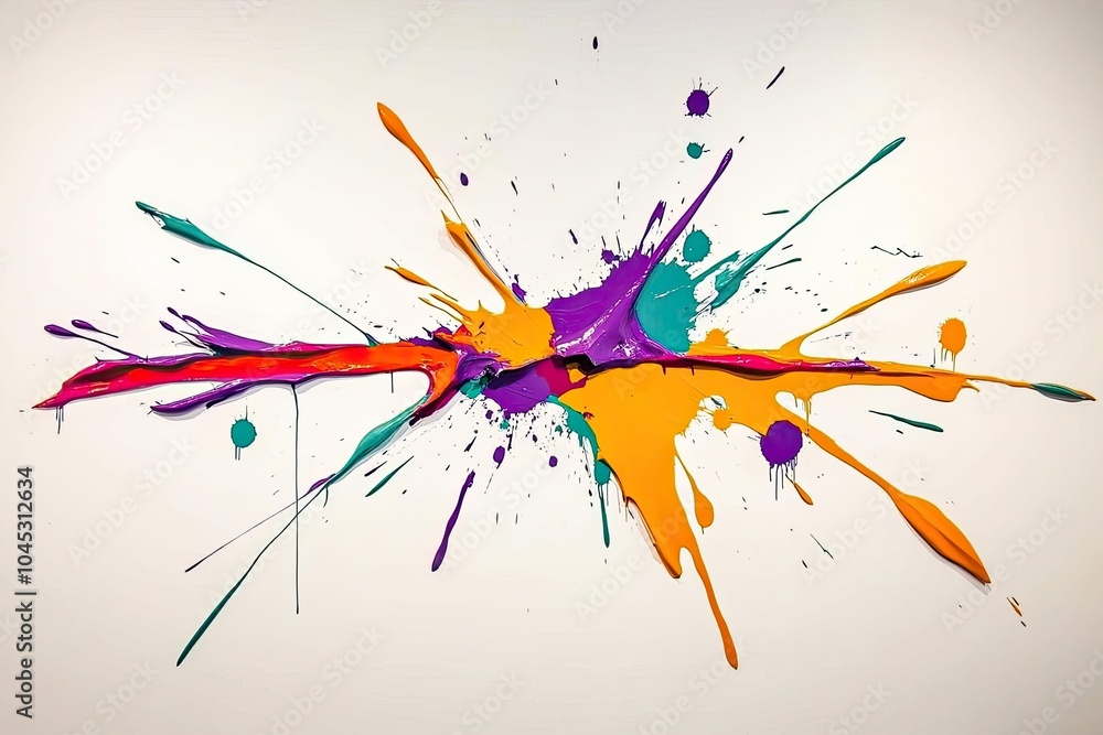 Poster Abstract colorful paint splatter with vibrant dynamic