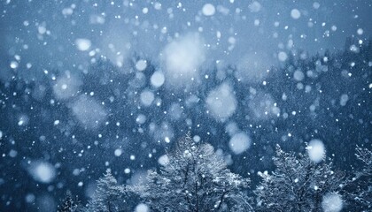 Snowfall – gentle or heavy snow, snowflakes in the air 