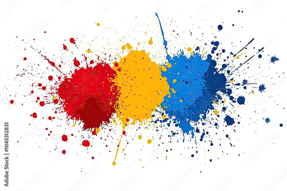 Poster abstract colorful paint splatter with vibrant dynamic