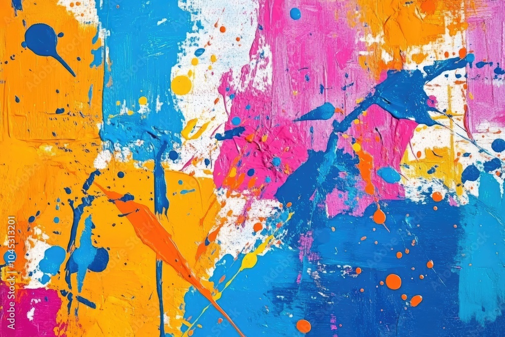 Poster Abstract colorful paint splatter with vibrant dynamic
