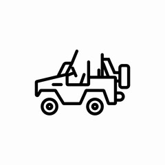 Naklejka premium army car icon sign vector