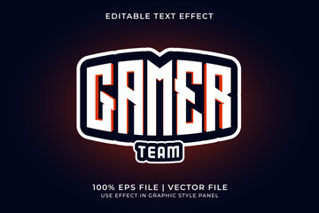 Fototapeta premium 3D E-sport Text effect editable vector. Gaming squad logo text effect. E Sport emblem logo