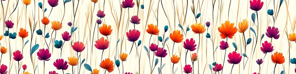 Colorful Floral Seamless Pattern Design