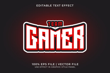 3D E-sport Text effect editable vector. Gaming squad logo text effect. E Sport emblem logo © Wahyu