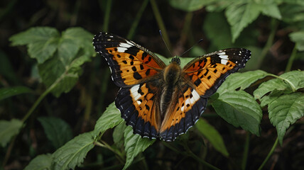 Obraz premium Common Map wing Butterfly on white
