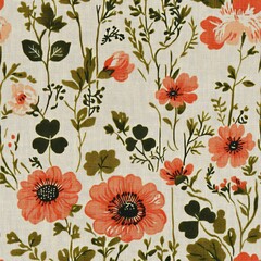 Whimsical Fresh Seamless Floral Design