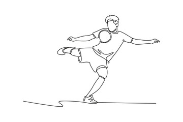 Futsal sports. Sports concept. Single line draw design vector graphic illustration.