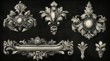 Vintage Engraved Decorative Elements for Illustrator