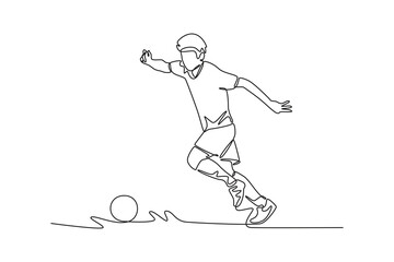 Futsal sports. Sports concept. Single line draw design vector graphic illustration.