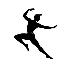 Male Dancer Silhouette Vector Illustration and Dance Pose Design