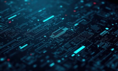 Abstract modern cyber net electronic background or backdrop with glow and bokeh