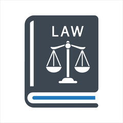 Law book icon. Symbol of law and justice icon
