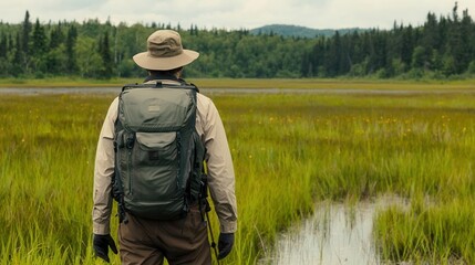 Fieldwork in a wetland and bog environment, scientific and detailed, [top , fieldwork , outdoor research], ,