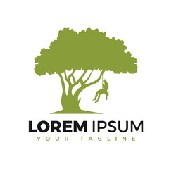 tree climber, lumberjack logo vector illustration, suitable for logos, walls, backgrounds etc