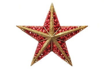 Obraz premium Christmas star clipping path isolated on white background, asymmetrical